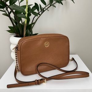 Michael Kors MK Pebbled Leather Chain Crossbody Shoulder Handbag Purse